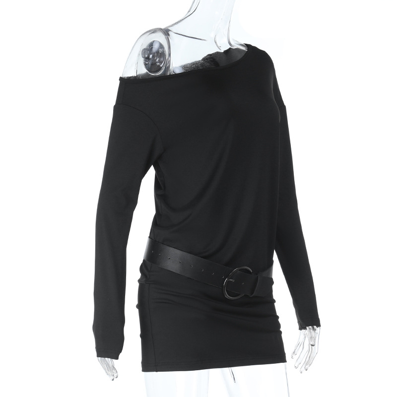 European Style Off-Shoulder Long Sleeve Bodycon Mini Dress