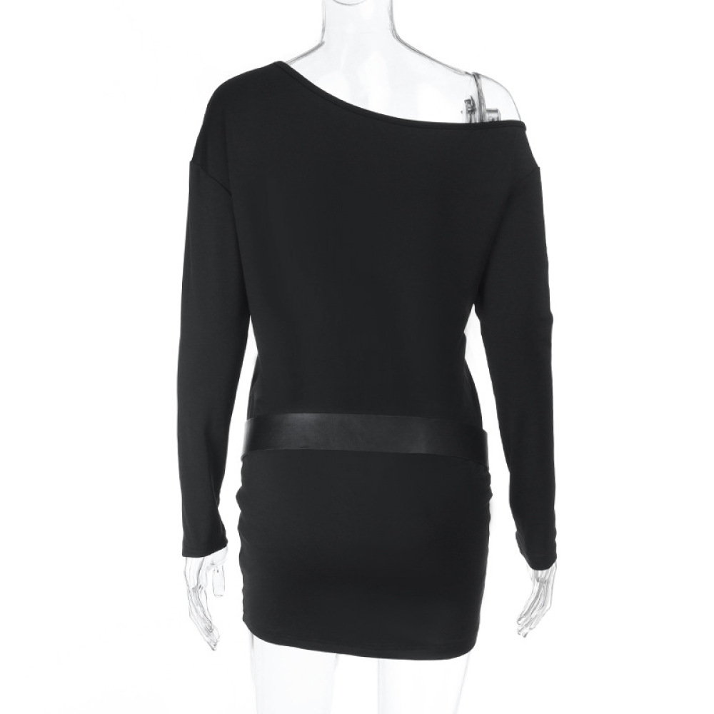 European Style Off-Shoulder Long Sleeve Bodycon Mini Dress