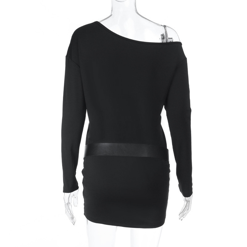 European Style Off-Shoulder Long Sleeve Bodycon Mini Dress