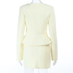  Elegant Blazer and Pencil Skirt Suit Set 