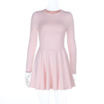 2025 New Women's Waist-Cinched Basic Long Sleeve Dress