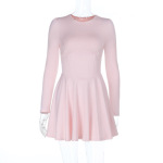 2025 New Women's Waist-Cinched Basic Long Sleeve Dress