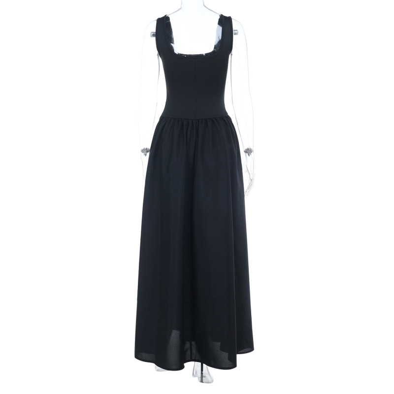 Knit Square Neck Vest A-Line Dress for Women 