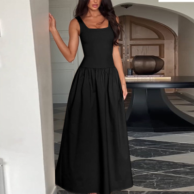Knit Square Neck Vest A-Line Dress for Women  02