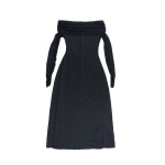 Off-the-Shoulder Sexy Backless Long Sleeve Black Dress 