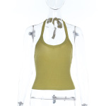 Sexy Halter V-Neck Solid Color Camisole 
