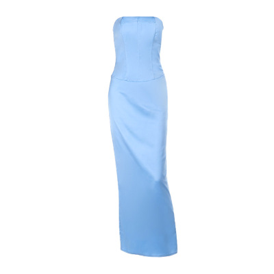 Tube Top Backless Tie-Strap Maxi Dress 01