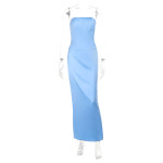 Tube Top Backless Tie-Strap Maxi Dress