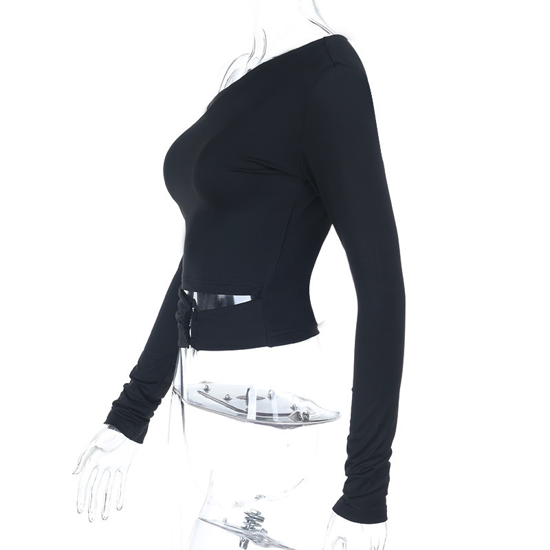 2025 Summer New Women's Metal Cutout Off-Shoulder Crop Tee