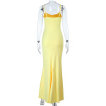 2025 New Women's Strapless Boned Slimming Backless High-Slit Long Evening Gown