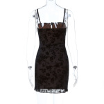 2025 Summer New Women's Flocked Strapless Sheer Bodycon Mini Dress
