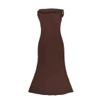 Off-the-Shoulder Ruched Backless High-Slit Long Dress