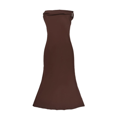 Off-the-Shoulder Ruched Backless High-Slit Long Dress 01