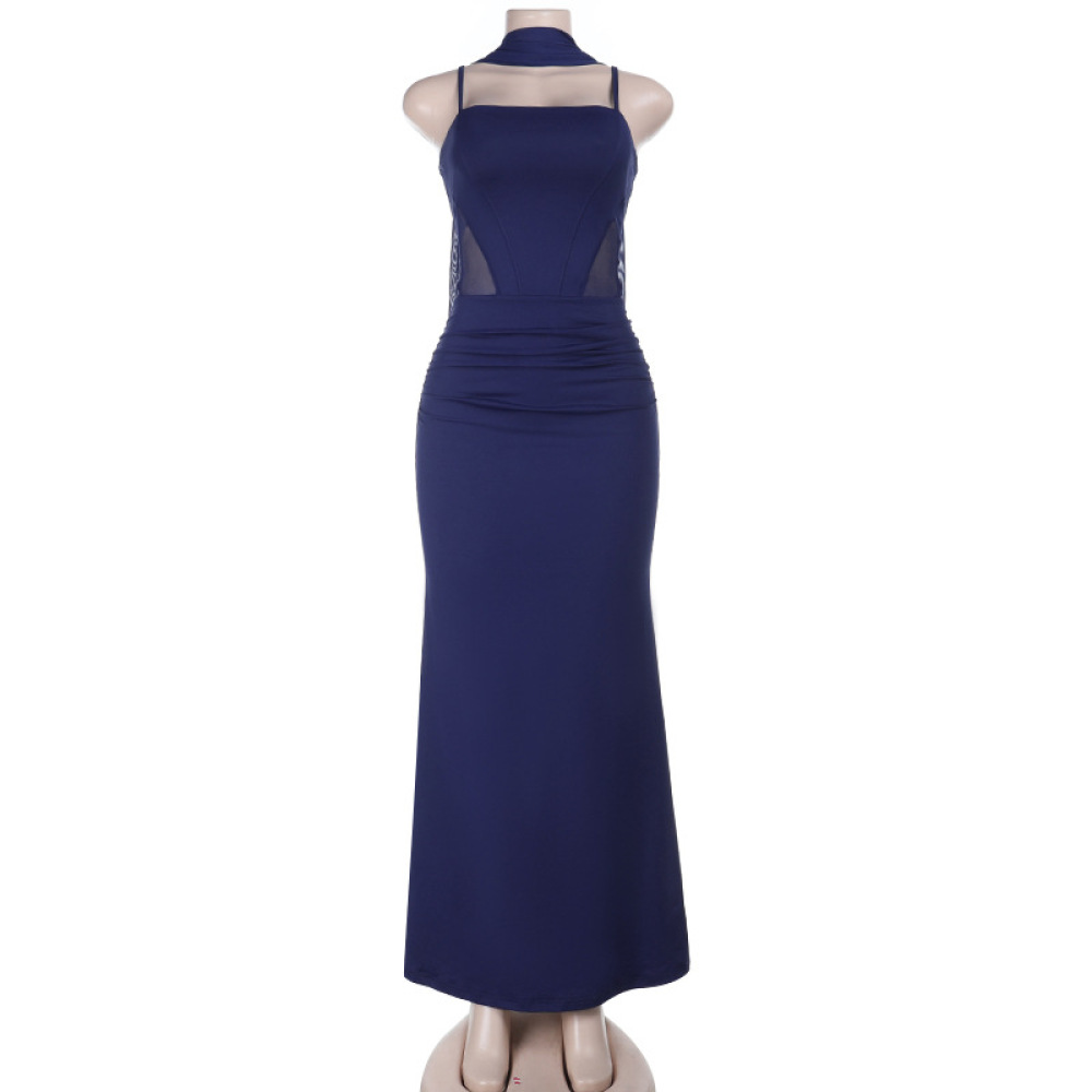 Ribbon-Tie Strapless Bodycon Maxi Dress