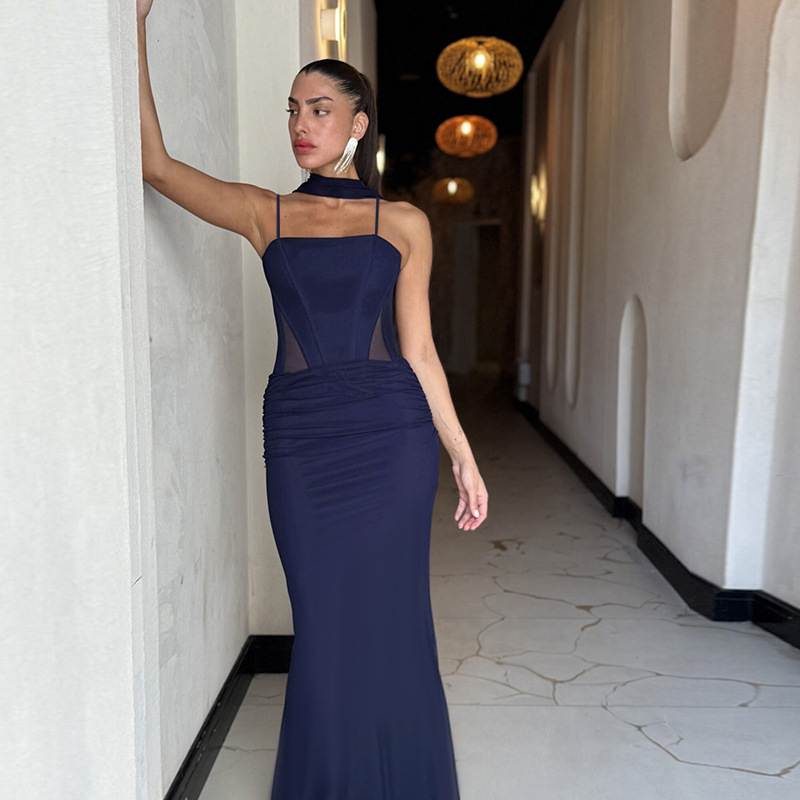 Ribbon-Tie Strapless Bodycon Maxi Dress