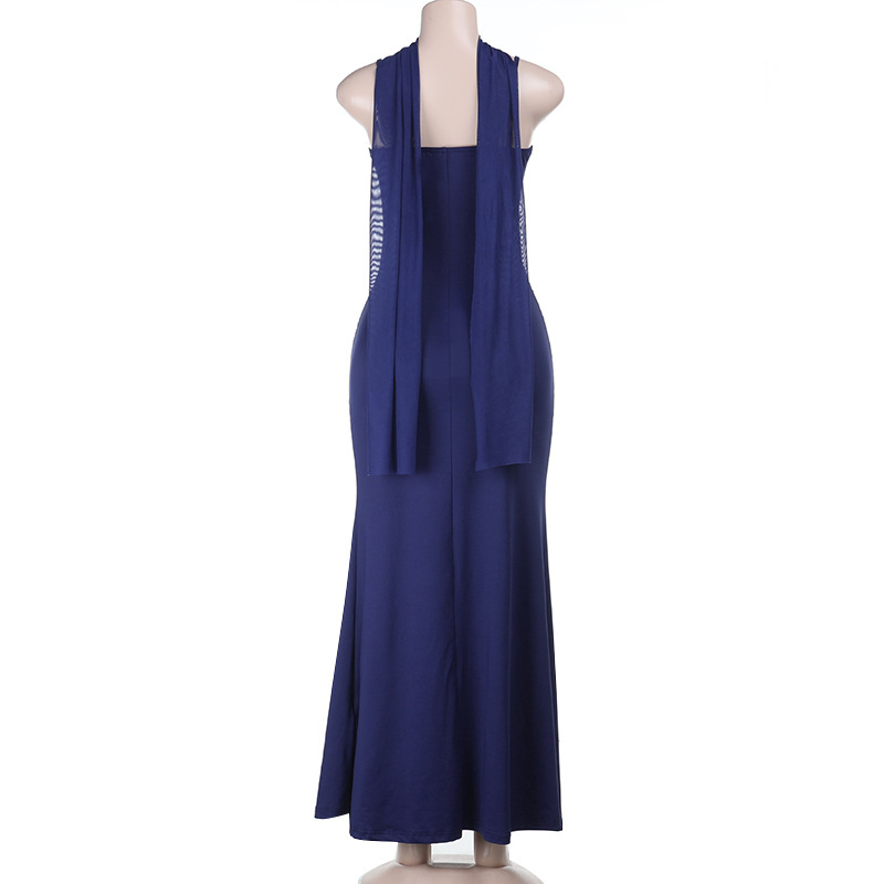 Ribbon-Tie Strapless Bodycon Maxi Dress