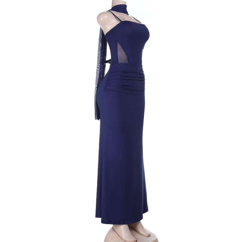 Ribbon-Tie Strapless Bodycon Maxi Dress