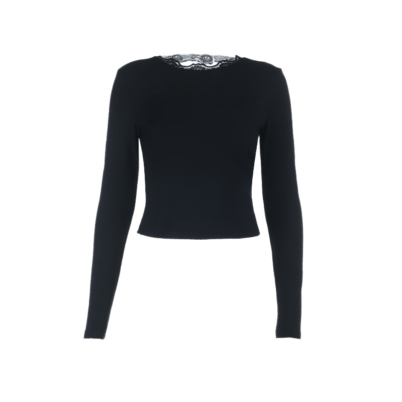 Semi-Turtleneck Tight Long Sleeve T-Shirt