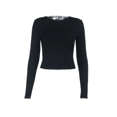 Semi-Turtleneck Tight Long Sleeve T-Shirt 01
