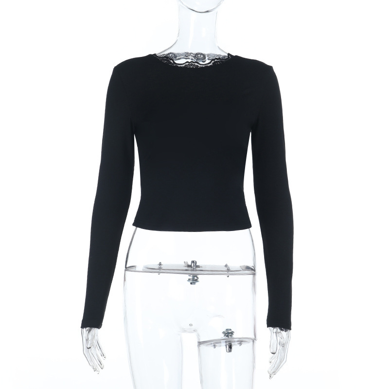 Semi-Turtleneck Tight Long Sleeve T-Shirt