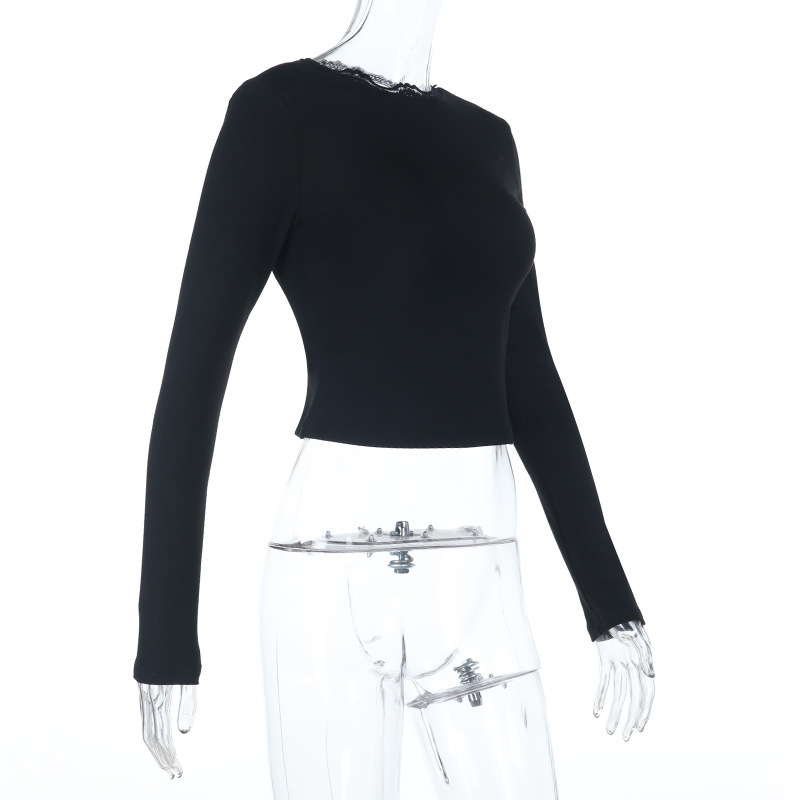 Semi-Turtleneck Tight Long Sleeve T-Shirt