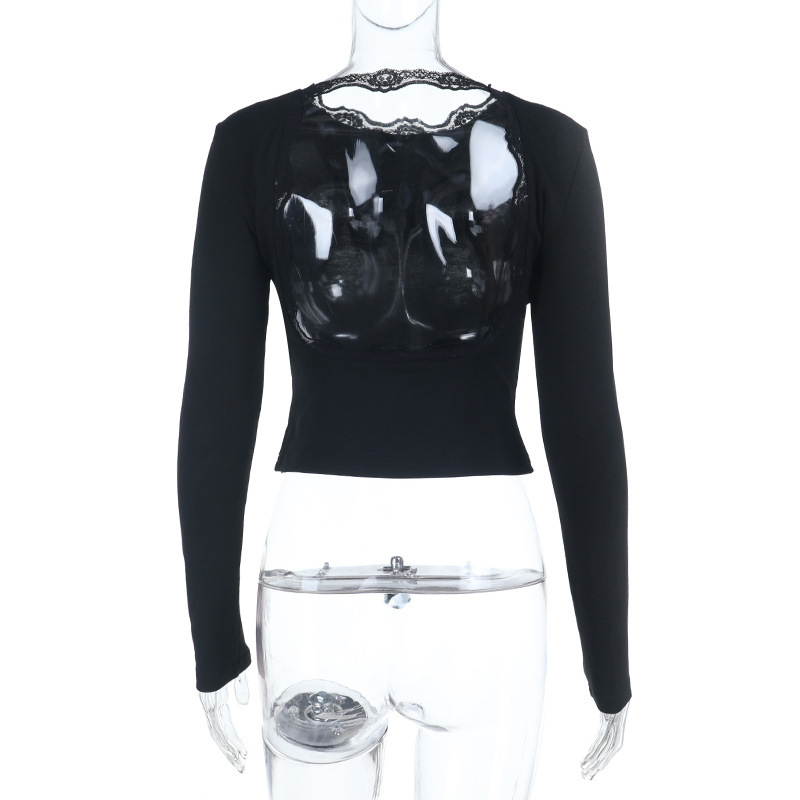 Semi-Turtleneck Tight Long Sleeve T-Shirt