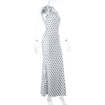 Halter Neck Polka Dot Waist-Cinching Bodycon Mini Dress