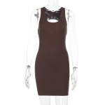 Women's Cut-Out Back Spaghetti Strap Bodycon Mini Dress