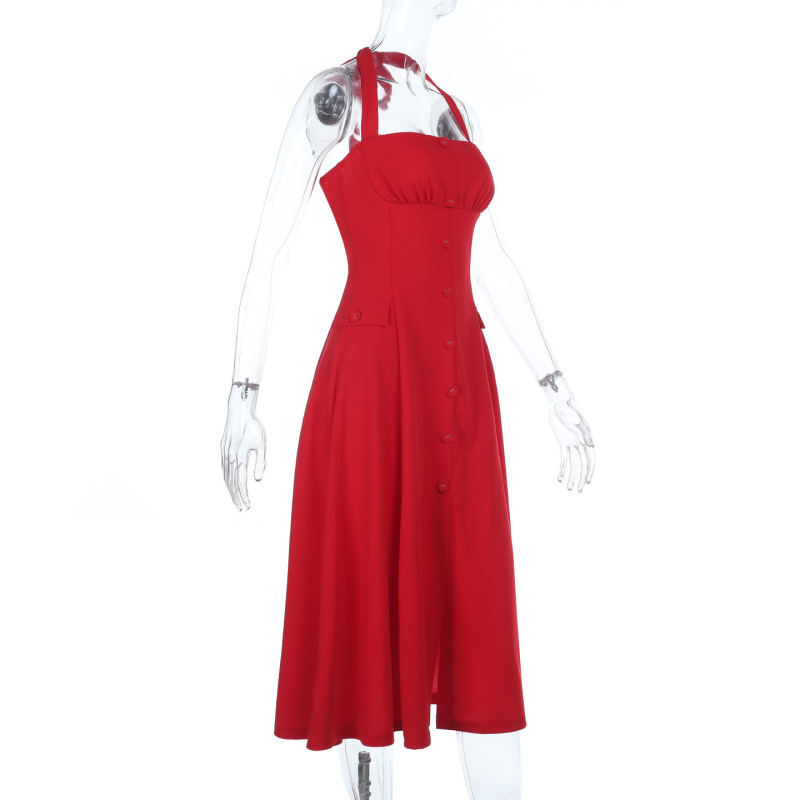 Halter Neck Waist-Cinching Bodycon Dress