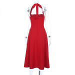 Halter Neck Waist-Cinching Bodycon Dress