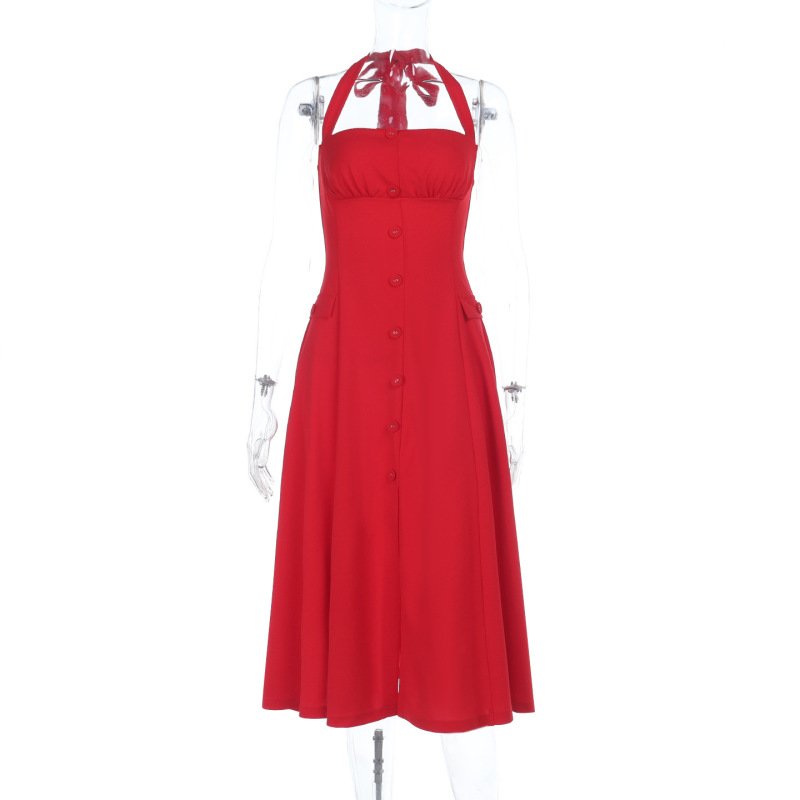 Halter Neck Waist-Cinching Bodycon Dress