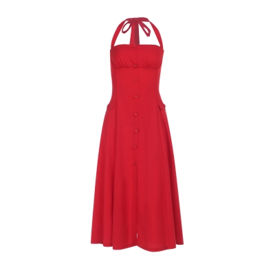 Halter Neck Waist-Cinching Bodycon Dress 01