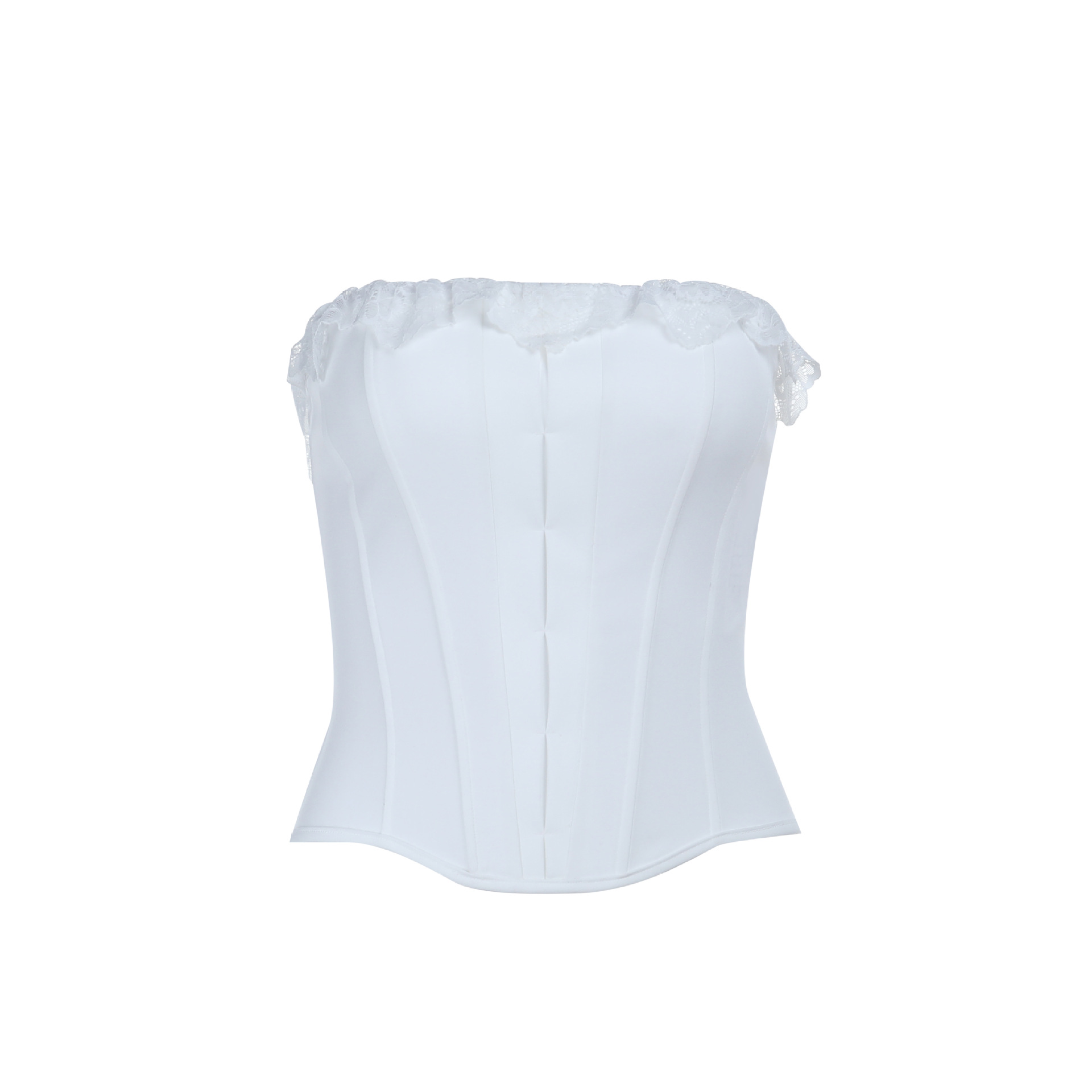 Sexy Lace Trim Bustier Crop Top