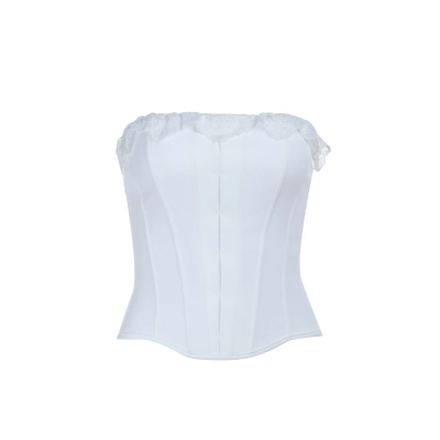 Sexy Lace Trim Bustier Crop Top 01