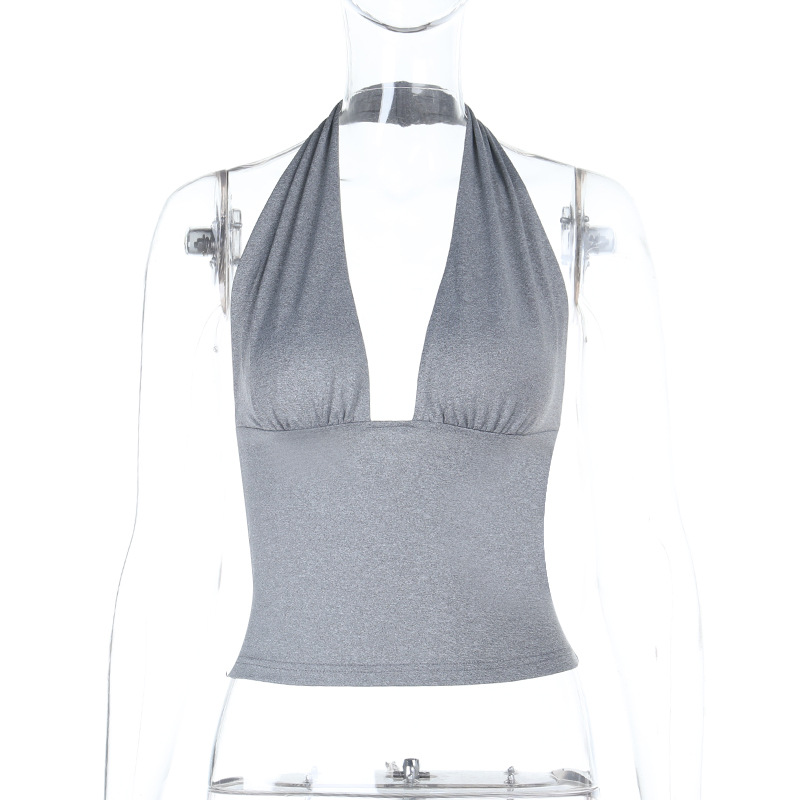 Minimalist Square Neck Halter Crop Tank Top