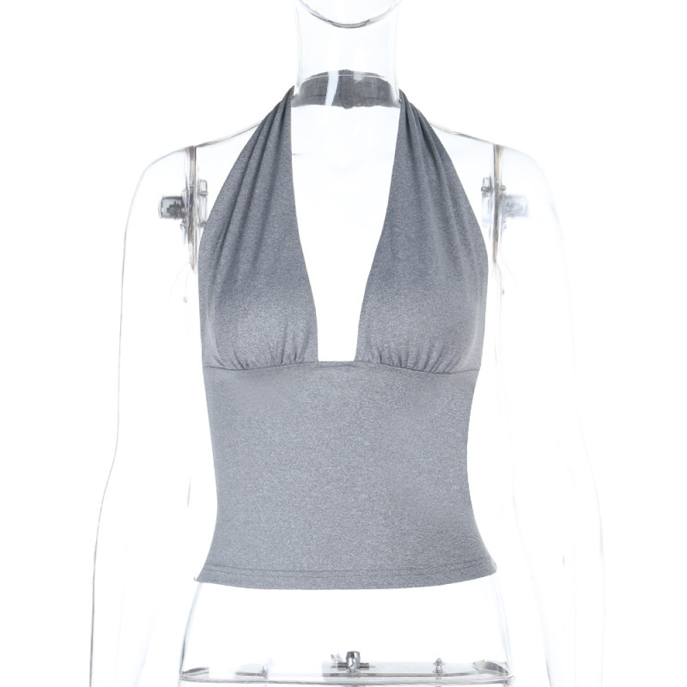 Minimalist Square Neck Halter Crop Tank Top