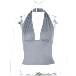 Minimalist Square Neck Halter Crop Tank Top