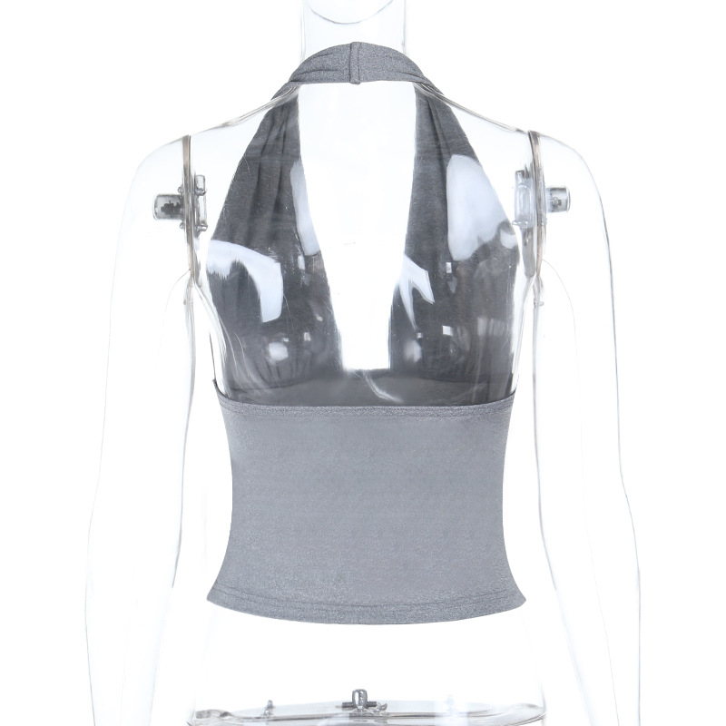 Minimalist Square Neck Halter Crop Tank Top