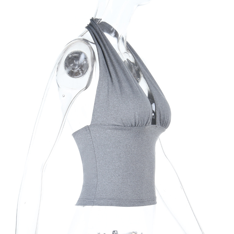 Minimalist Square Neck Halter Crop Tank Top