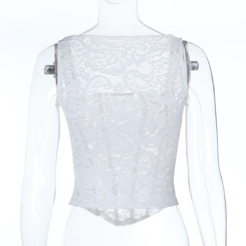 Vintage Lace Square Neck Sheer Babydoll Blouse