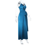 V-Neck Bow Belt Bodycon Midi Dress