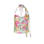 Colorful Tropical Print Strap Top