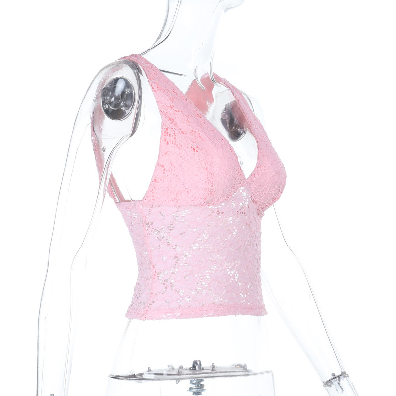 Lace Trim V-Neck Camisole Tank Top