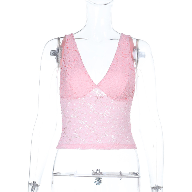 Lace Trim V-Neck Camisole Tank Top