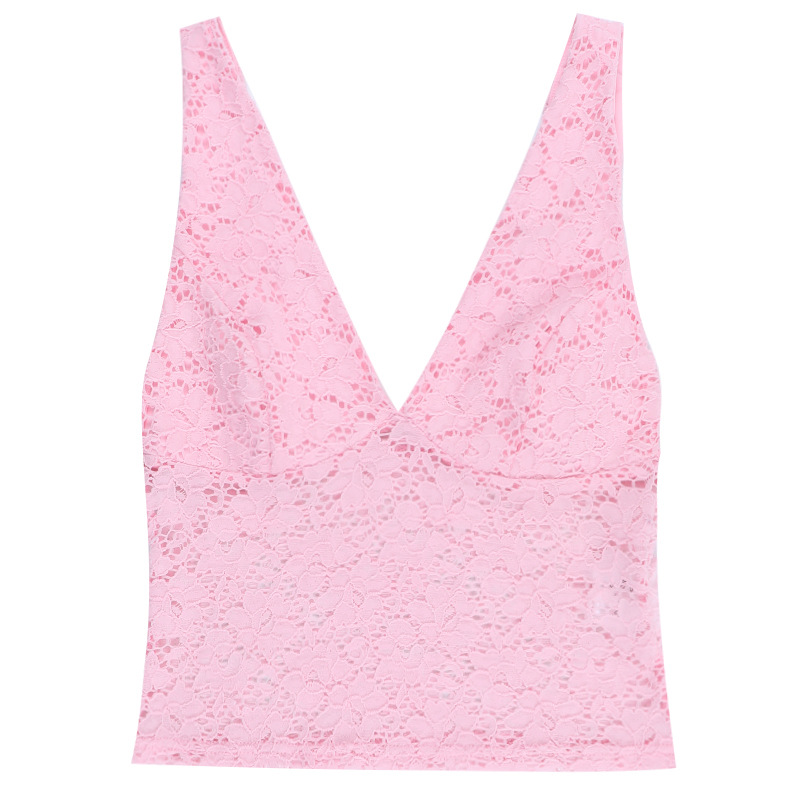 Lace Trim V-Neck Camisole Tank Top