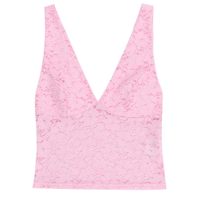 Lace Trim V-Neck Camisole Tank Top 01
