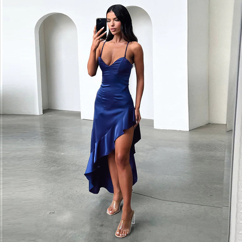 Women's Halter Backless Slit Maxi Dress