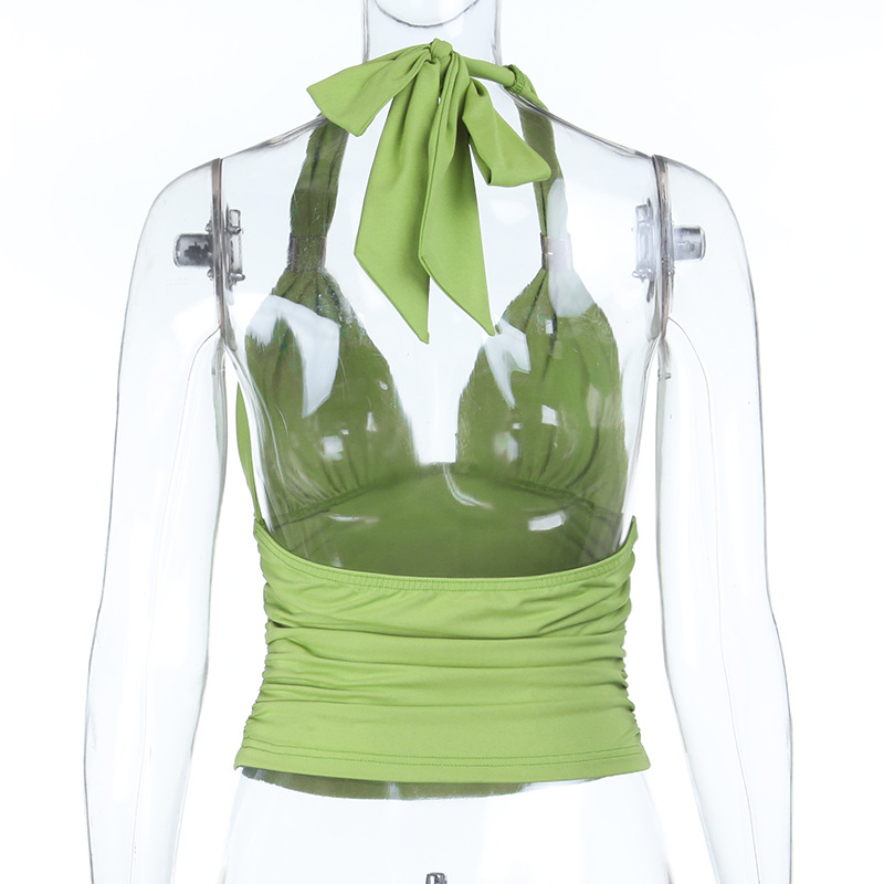 Sexy Metallic Halter Crop Tank Top