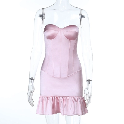 Solid Color Wrap Waist Sleeveless Midi Dress 01