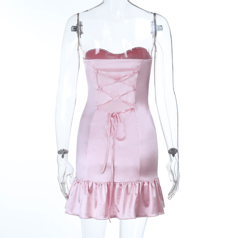 Solid Color Wrap Waist Sleeveless Midi Dress